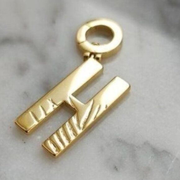 Gorjana Parker Charm Alphabet  Initial H 18K Gold Plated - Picture 5 of 11